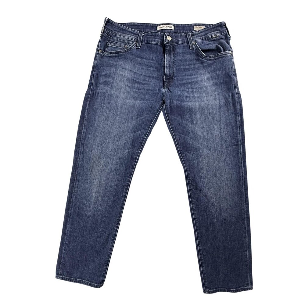 Mavi Jeans Marcus Slim Straight Jeans Mens 38x30 Blue Stretch Denim Medium Wash